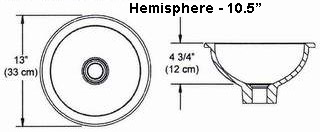 Hemisphere 10.5" Drop In Bowl