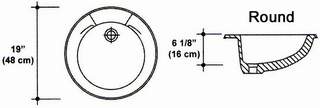 19" Round Drop-In Bowl Mold