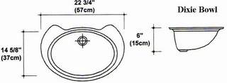 14 5/8" X 22 3/4" Dixie Bowl Large Oval Floating Bowl Mold, Utilized with Adjustable All Purpose, No-Bowl Mold