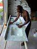 Polishing double bowl cultured marble vanity top