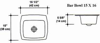 15" X 16" Floating Bar Sink