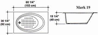 36 1/4" X 60 1/4" Mark 19 Bathtub Mold Set