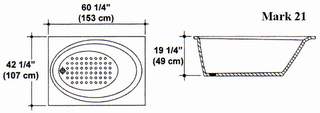 42 1/4" X 60 1/4" Mark 21 Bathtub Mold Set