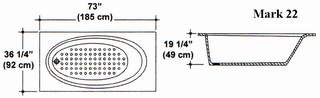 36 1/4" X 73" Mark 22 Bathtub Mold Set