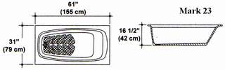 31" X 61" Mark 23 Bathtub Mold Set