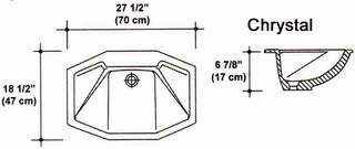 18 1/2" X 27 1/2" Chrystal Drop-In Bowl Mold