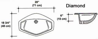 18 3/4" X 28" Diamond Drop-In Sink Mold