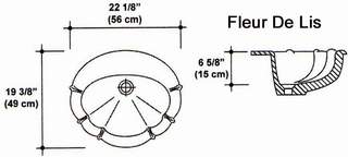 19 3/8" X 22 1/8" Fleur De Lis Drop-In Bowl Mold