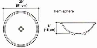 20" Round Hemisphere Drop-In Sink Mold