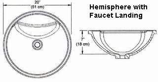 Hemisphere with Faucet Landing Drop In bowl