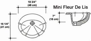 16 1/4" X 18 3/4" Mini Fleur De Lis Drop-In Bowl Mold