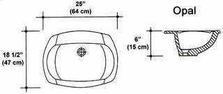 18 1/2" X 25" Opall Drop-In Bowl Mold