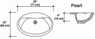 22" X 28" Pearl Drop-In Bowl Mold