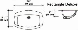 18 1/2" X 28" Rectangle Deluxe Drop-In Bowl Mold