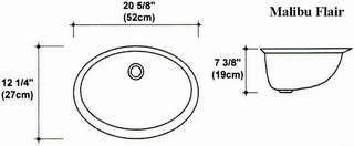 12 1/4" X 20 5/8" Malibu Flair Floating Bowl Mold, Utilized with Adjustable All Purpose, No-Bowl Mold