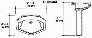 21" X 31" Diamond Pedestal Sink Mold