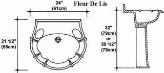 21" X 24" Fleur De Lis Pedestal Sink Mold