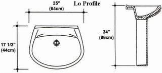 17" X 25" Lo Profile Pedestal Sink Mold