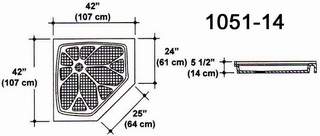 42" X 42" Neo Angle Shower Pan Mold