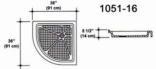 36" X 36" Curved Corner Shower Pan Mold