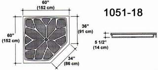 60" X 60" Neo Angle Shower Pan Mold