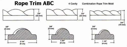 Combination Rope Trim Mold - 4 Cavity