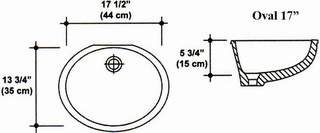 13 3/4" X 17 1/2" Oval 17" Undermount Bowl Mold