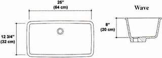 12 3/4" X 25" Wave Undermount Bowl Mold